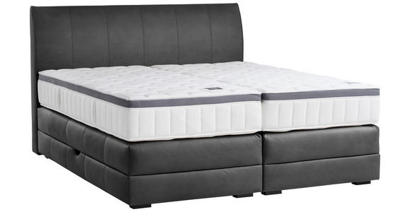 BOXSPRINGBETT 180/200 cm  in Anthrazit  - Wengefarben/Anthrazit, KONVENTIONELL, Holz/Textil (180/200cm) - Novel