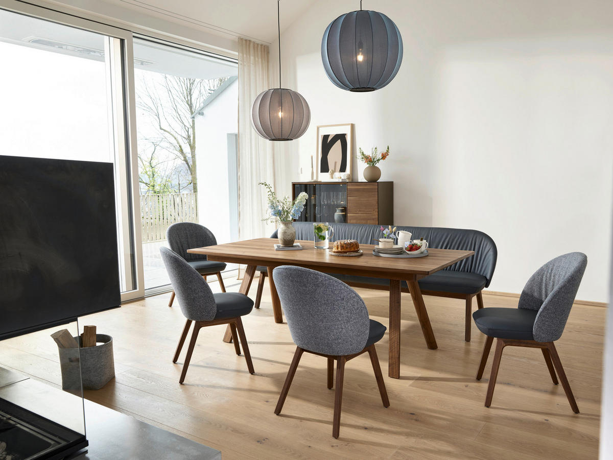 ESSTISCH in Holz 200(300)/100/75 cm  - Nussbaumfarben, Design, Holz (200(300)/100/75cm) - Team 7