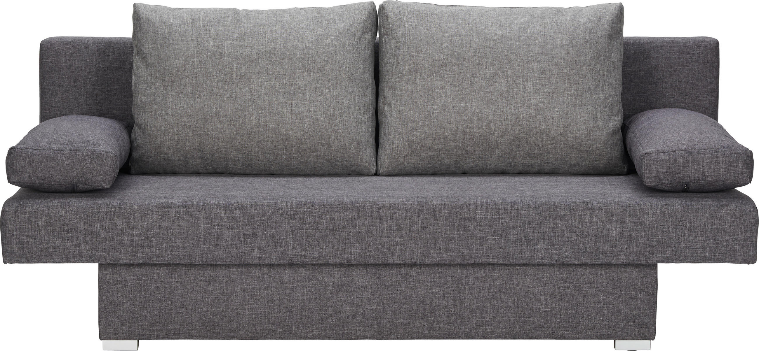 SCHLAFSOFA Webstoff Grau, Dunkelgrau  - Dunkelgrau/Alufarben, Design, Kunststoff/Textil (190/74-86/80cm) - Carryhome