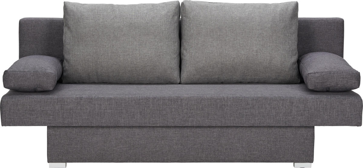 ROZKLADACIA POHOVKA, textil, sivá, tmavosivá - sivá/hliníková, Design, textil/plast (190/74-86/80cm) - Carryhome