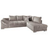 ECKSCHLAFSOFA in Taupe Textil   - Taupe/Silberfarben, Design, Holz/Textil (298/202cm) - MID.YOU