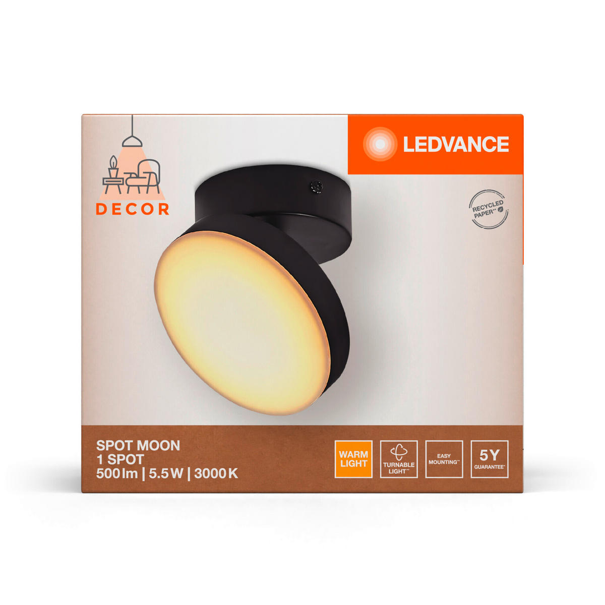 LED-DECKENSTRAHLER 12/12/9,4 cm   - KONVENTIONELL, Metall (12/12/9,4cm) - Ledvance