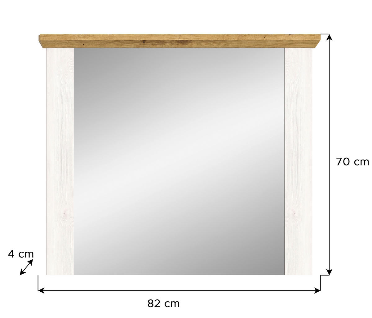 STENSKO OGLEDALO, 78/70/4 cm leseni material  - Konvencionalno, leseni material (78/70/4cm) - MID.YOU