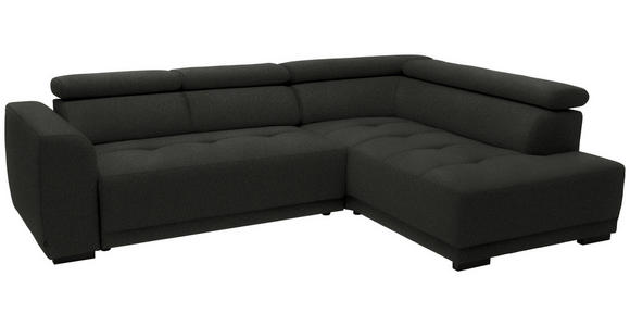 ECKSOFA in Struktur Schwarz 284/205 cm - Schwarz, Design, Kunststoff/Textil (284/205cm) - Xora