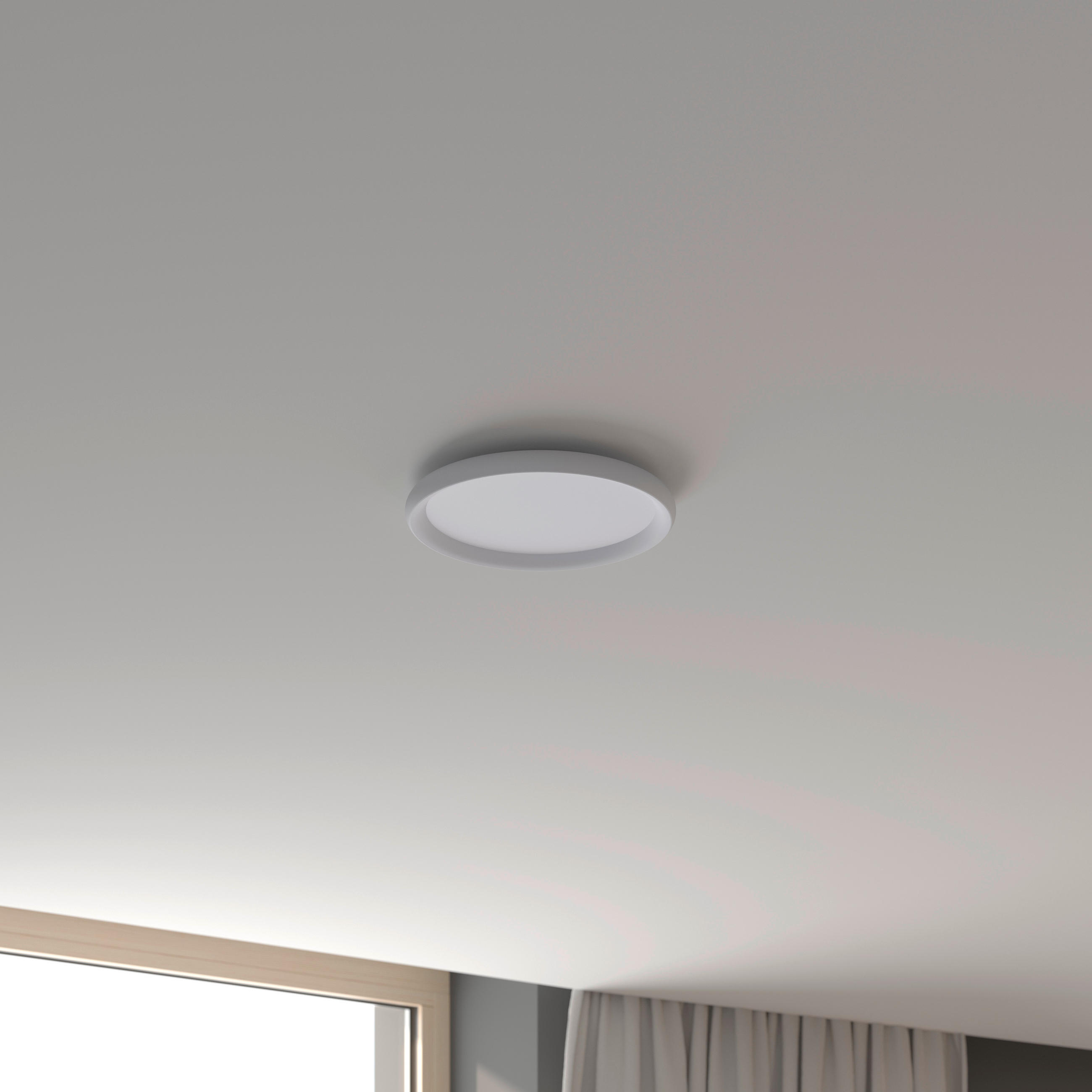 STROPNÉ LED SVIETIDLO, 30/3,5 cm  - biela, Basics, plast (30/3,5cm) - Novel