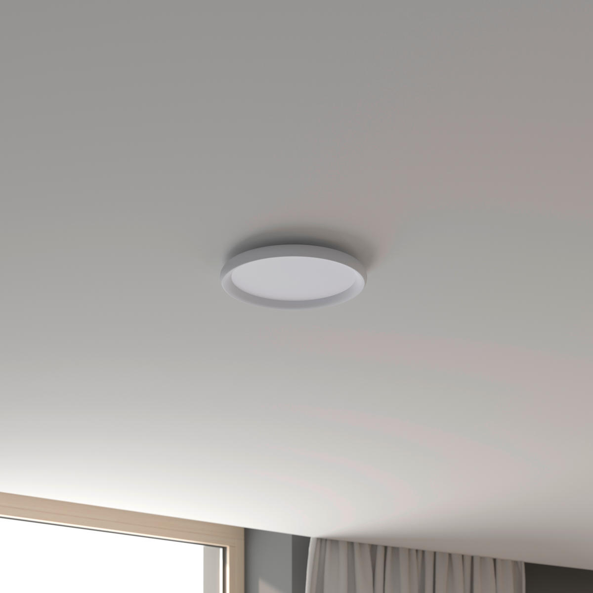 STROPNÉ LED SVIETIDLO, 30/3,5 cm  - biela, Basics, plast (30/3,5cm) - Novel