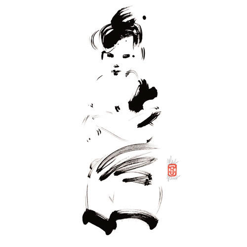 KUNSTDRUCK 14/14 cm  - Weiss/Schwarz, Basics, Papier (14/14cm) - Monee