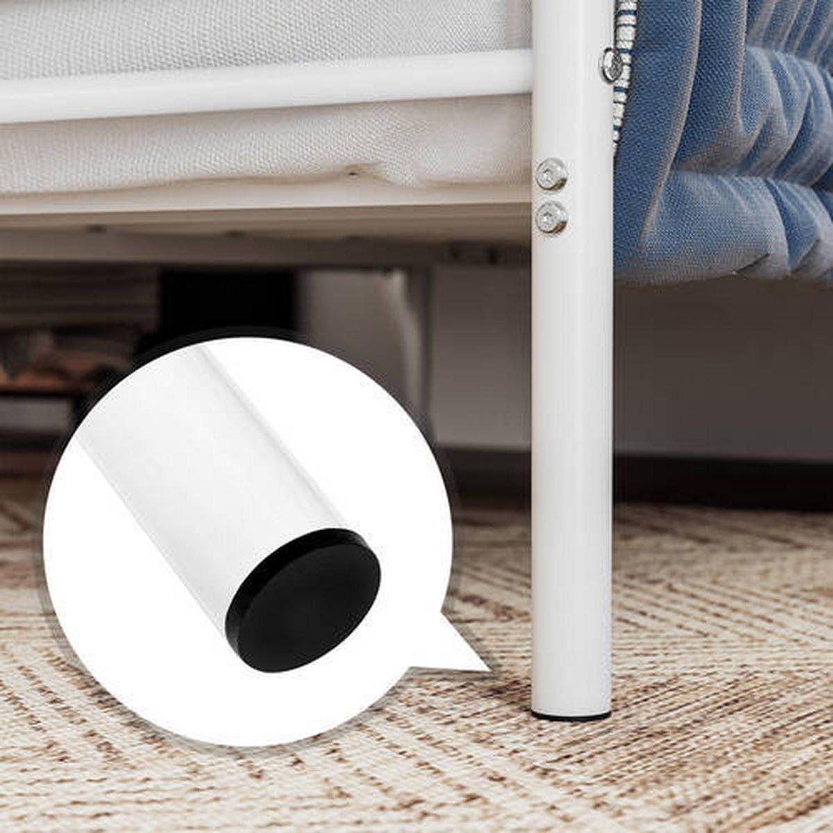 KOVOVÁ POSTEL, 90/190 cm bílá - bílá, Romantický / Rustikální, kov (90/190cm) - Boxxx