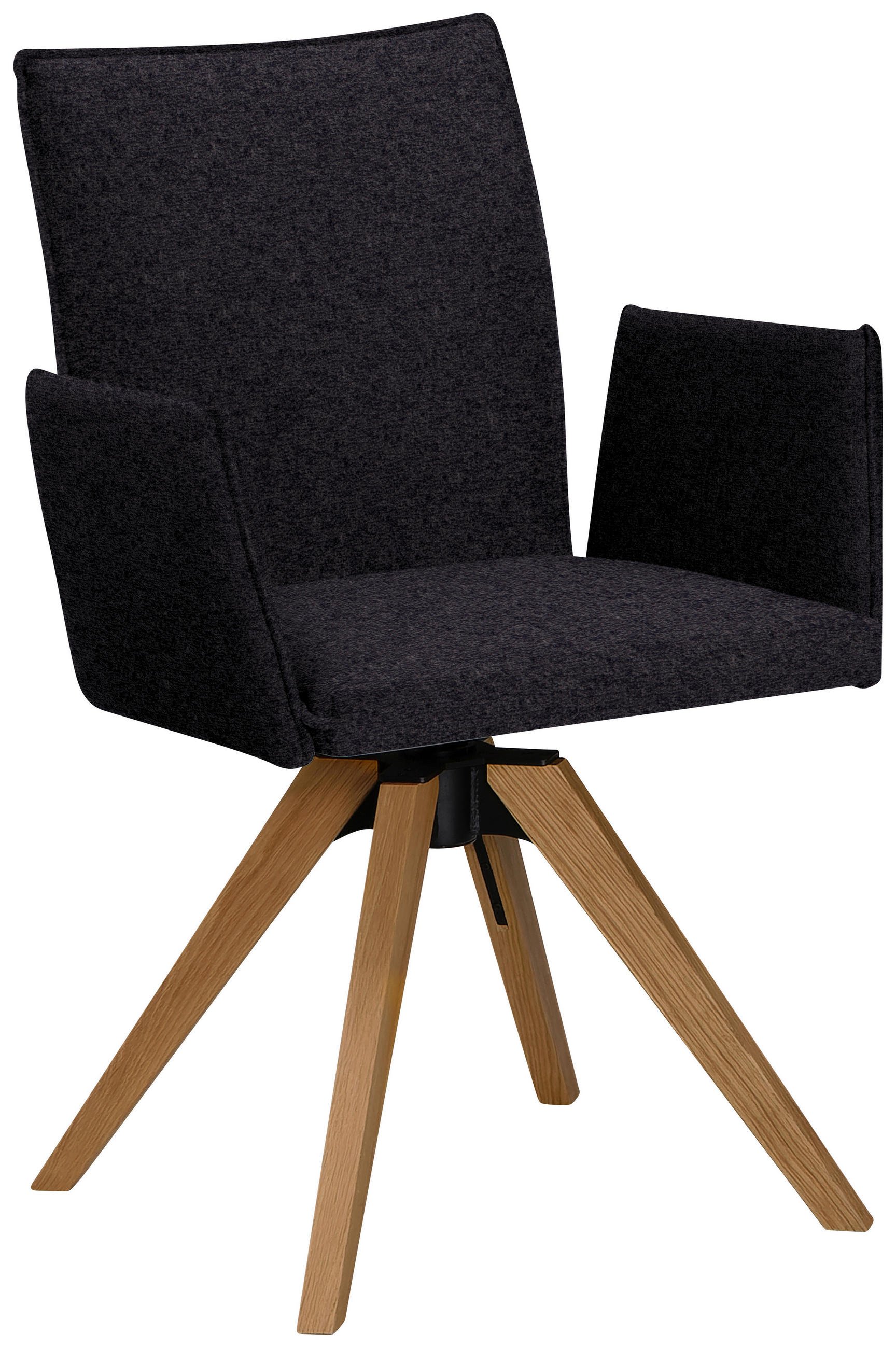 ARMLEHNSTUHL in Holz, Textil Anthrazit, Eichefarben  - Eichefarben/Anthrazit, KONVENTIONELL, Holz/Textil (64/91/61cm) - Moderano