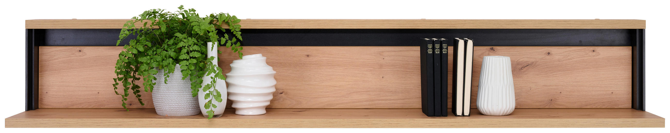 WANDBOARD Schwarz, Eiche Artisan  - Schwarz/Eiche Artisan, LIFESTYLE, Holzwerkstoff (155/26/25cm) - Hom`in