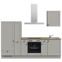 KÜCHENLEERBLOCK 270 cm   in Grau, Eiche dunkel  - Eiche dunkel/Schwarz, MODERN, Holzwerkstoff/Metall (270cm) - Nobilia