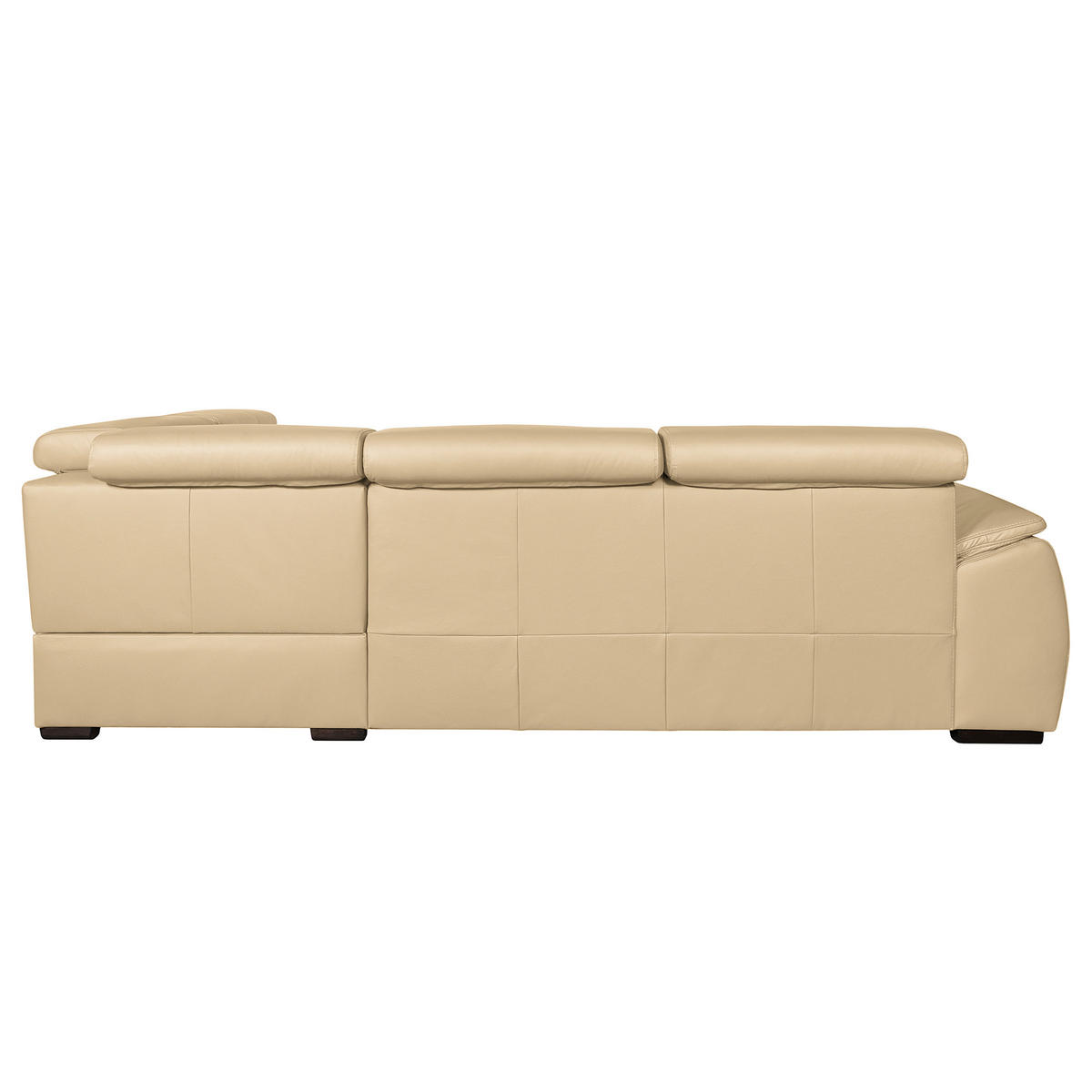 ECKSOFA Beige Echtleder  - Wengefarben/Beige, Design, Leder/Holz (265/211cm) - Livetastic