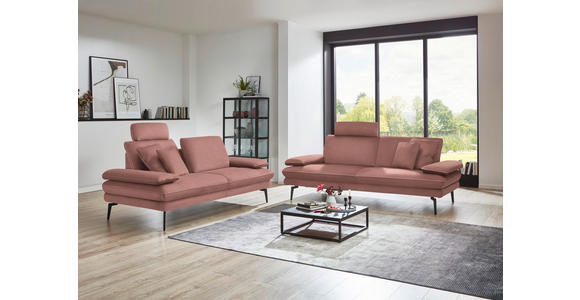 3-SITZER-SOFA in Velours Flieder - Beige/Flieder, Design, Textil/Metall (222/89/104cm) - Dieter Knoll