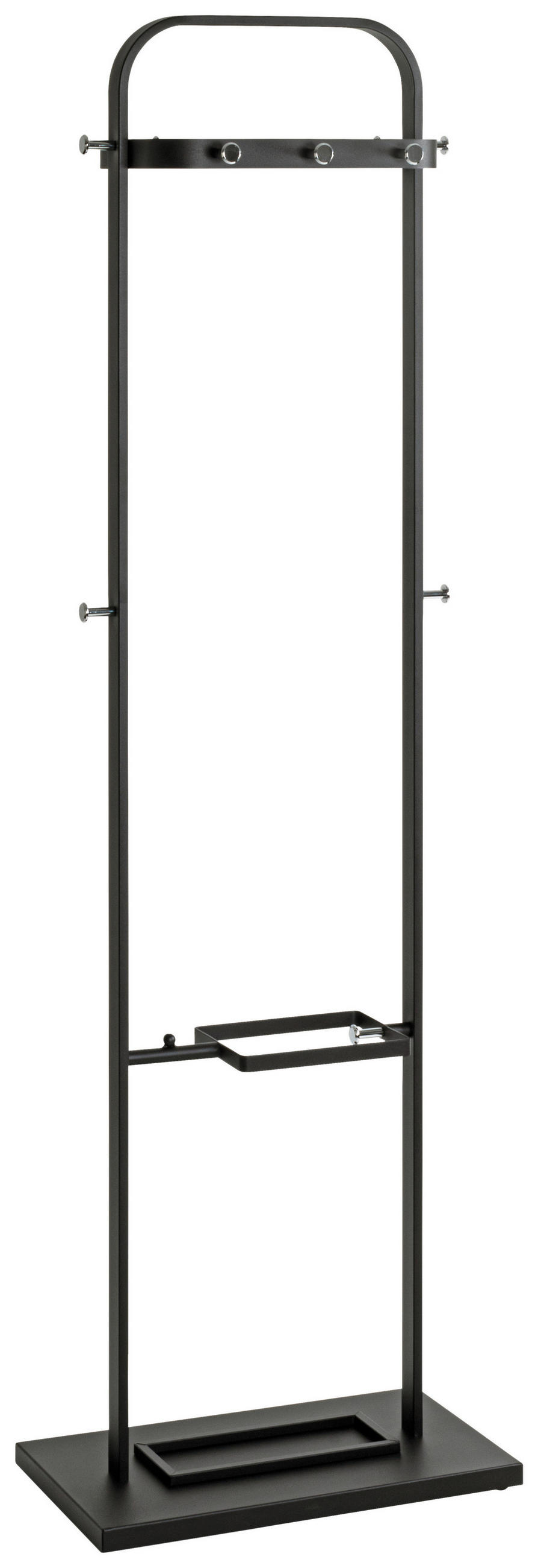 GARDEROBENSTÄNDER in Schwarz, Chromfarben 54/175/33 cm   - Chromfarben/Schwarz, Design, Metall (54/175/33cm)