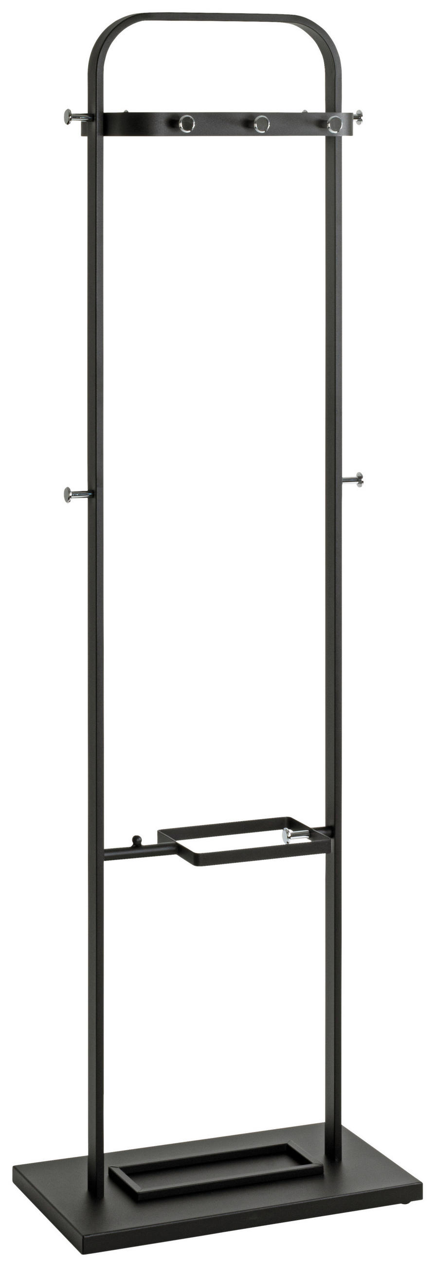 GARDEROBENSTÄNDER in Schwarz, Chromfarben 54/175/33 cm   - Chromfarben/Schwarz, Design, Metall (54/175/33cm)