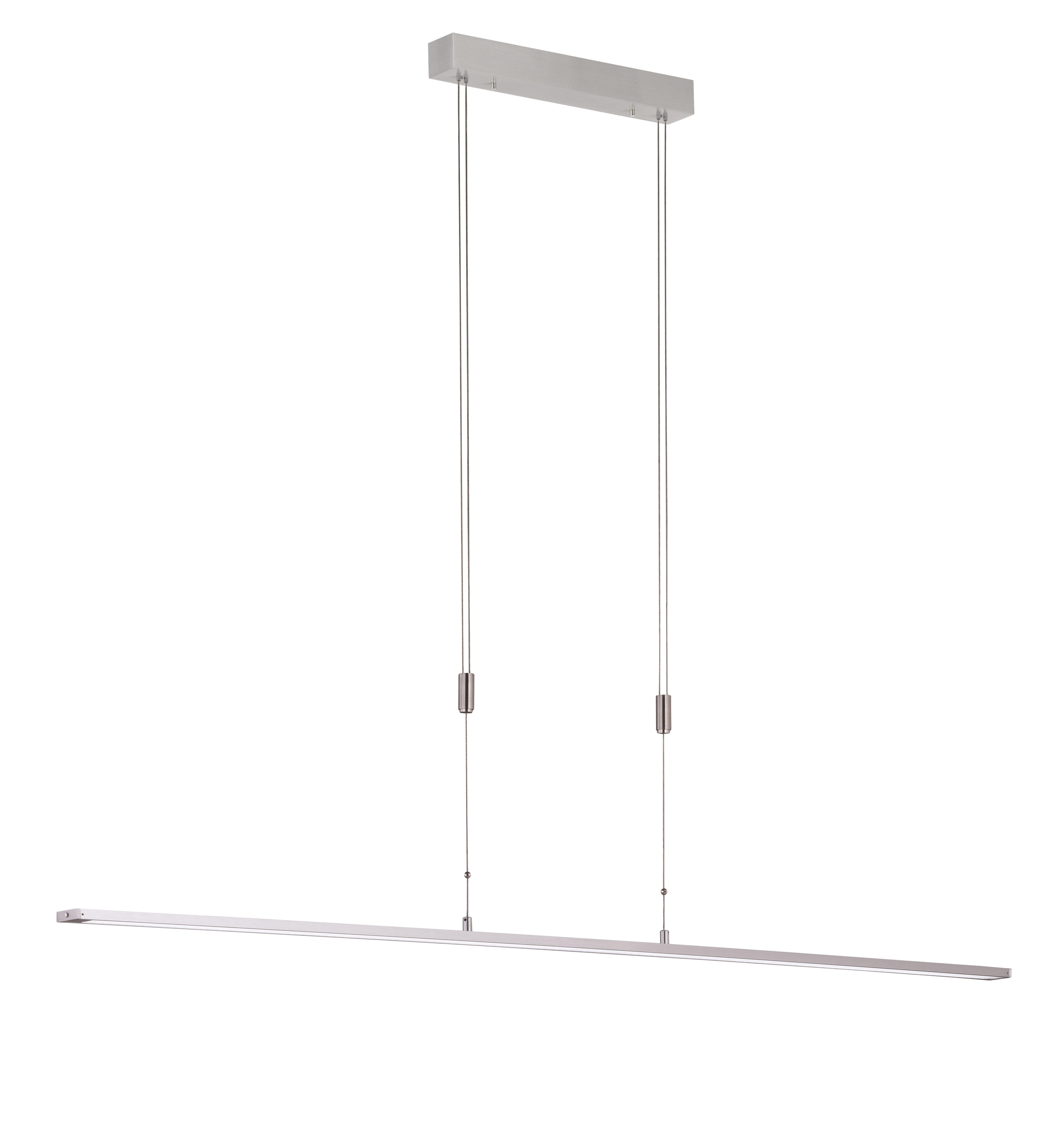 LED-HÄNGELEUCHTE 160/90-150 cm   - Alufarben/Weiß, Design, Kunststoff/Metall (160/90-150cm) - Fischer & Honsel