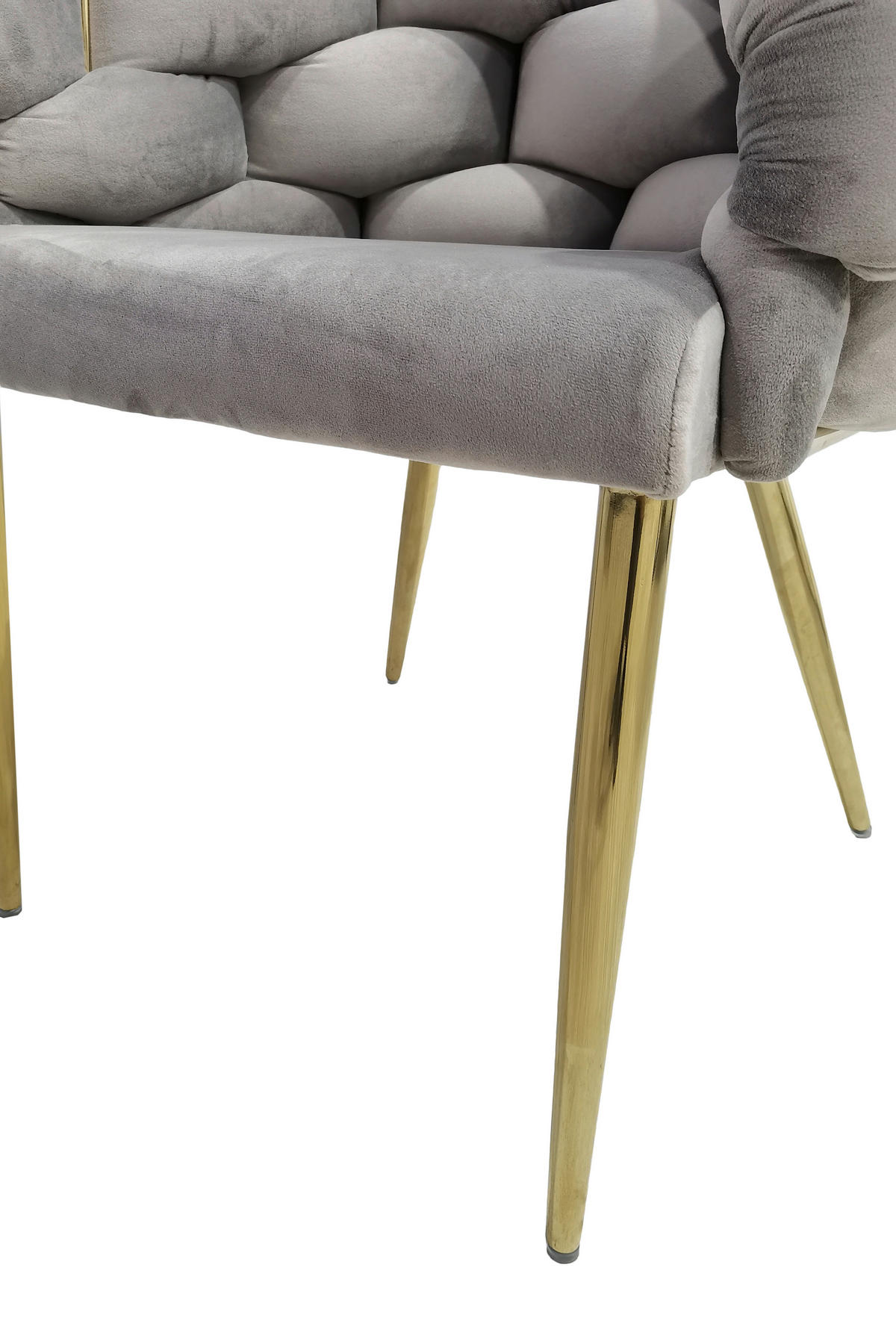 SADA STOLIČIEK S PODRÚČKAMI 2 kus - sivohnedá/zlatá, Modern, kov/textil (65/79/61cm) - MID.YOU