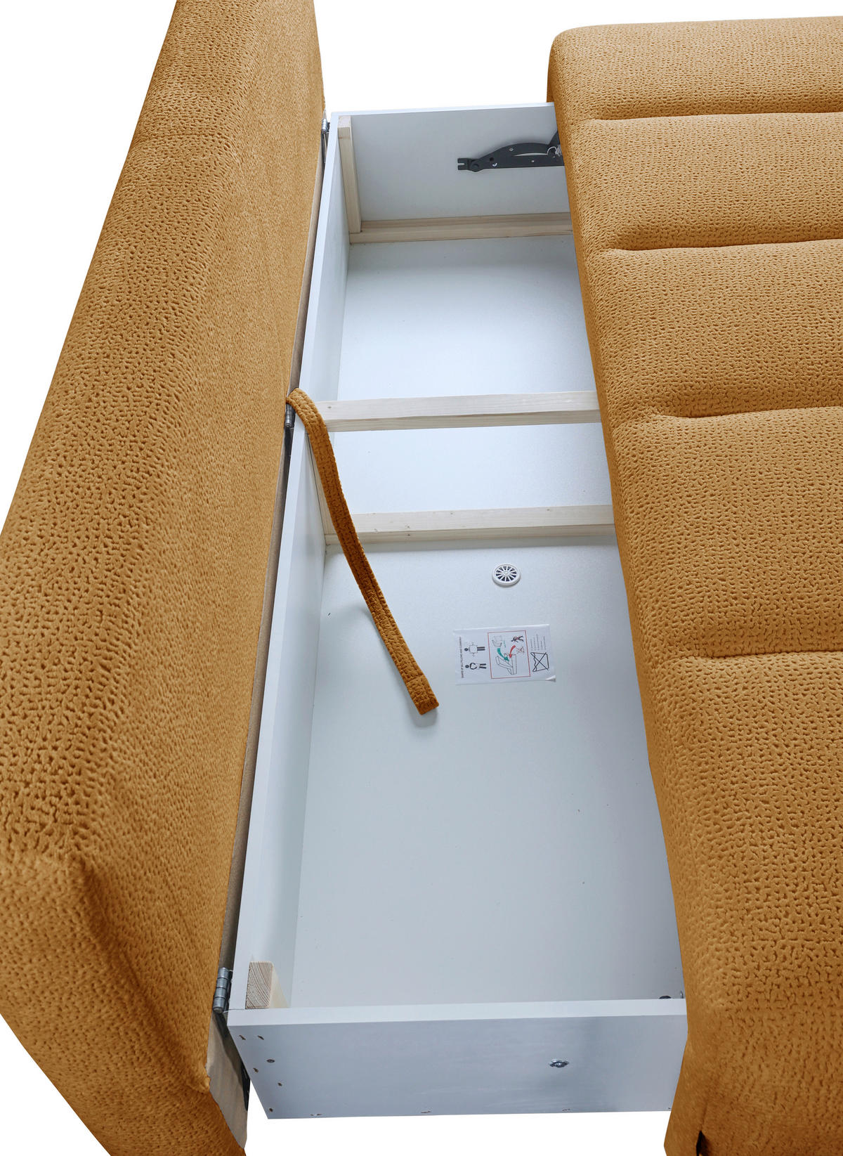 SCHLAFSOFA  mit Bettkasten erhältlich, Bettfunktion erhältlich Struktur Goldfarben  - Goldfarben/Creme, Design, Holz/Textil (209/100/103cm) - MID.YOU
