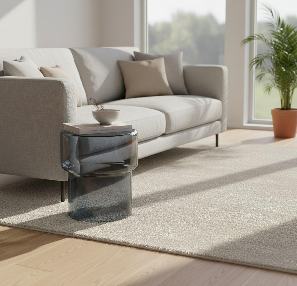 BEISTELLTISCH 35/35/40 cm Grau rund  - Grau, Basics, Glas (35/35/40cm) - MID.YOU