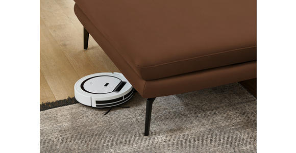 ECKSOFA in Echtleder Hellbraun 180/310 cm - Hellbraun/Schwarz, Design, Leder/Metall (180/310cm) - Dieter Knoll