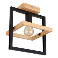DECKENLEUCHTE    25/19,8/28 cm  - Dunkelbraun/Schwarz, Natur, Holz/Metall (25/19,8/28cm) - Globo