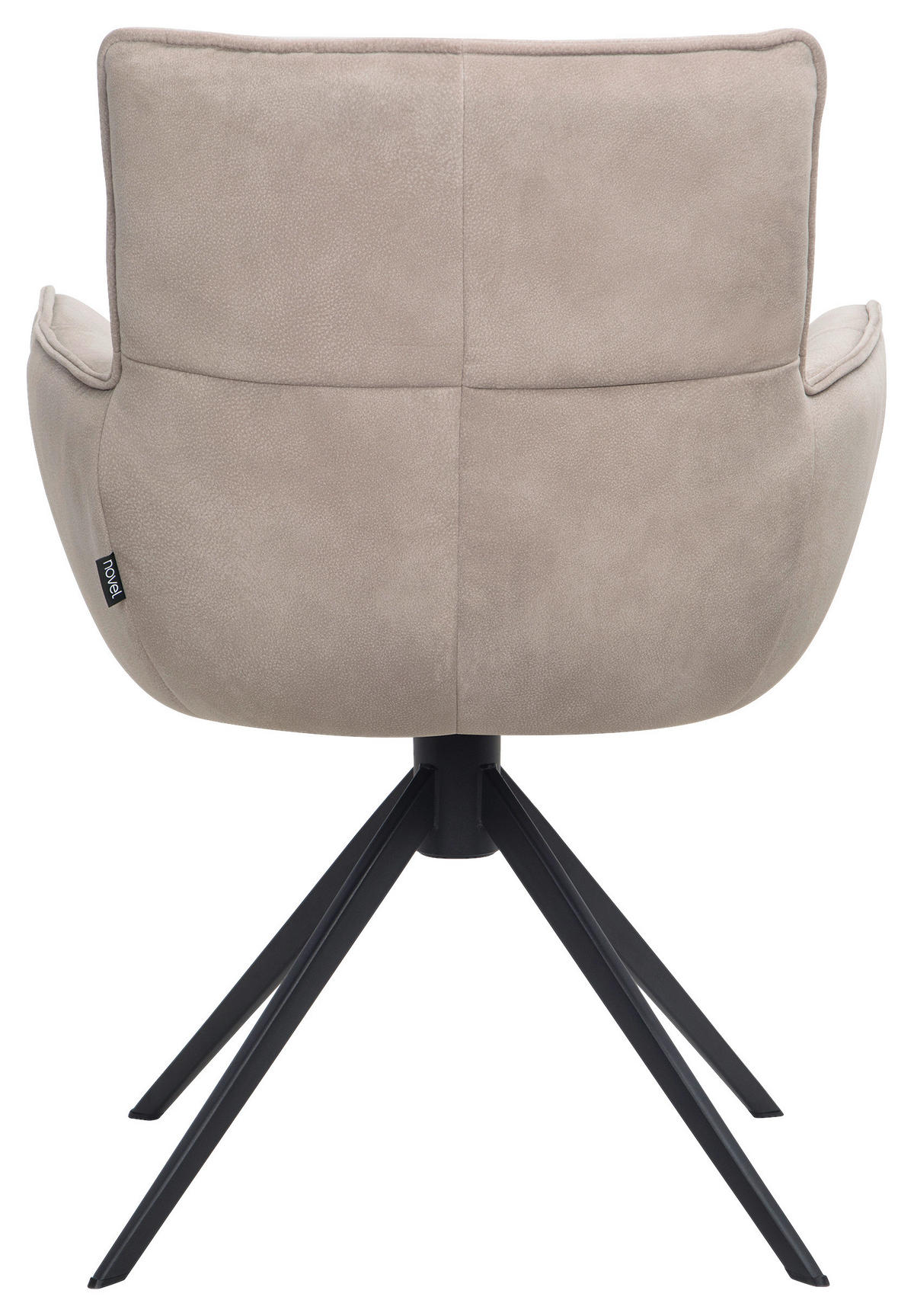 ARMLEHNSTUHL  Sitzfläche 360° drehbar, inklusive Armlehnen, automatische Rückholfunktion Webstoff  Beige  - Beige/Schwarz, Design, Textil/Metall (63/88,5/64cm) - Novel