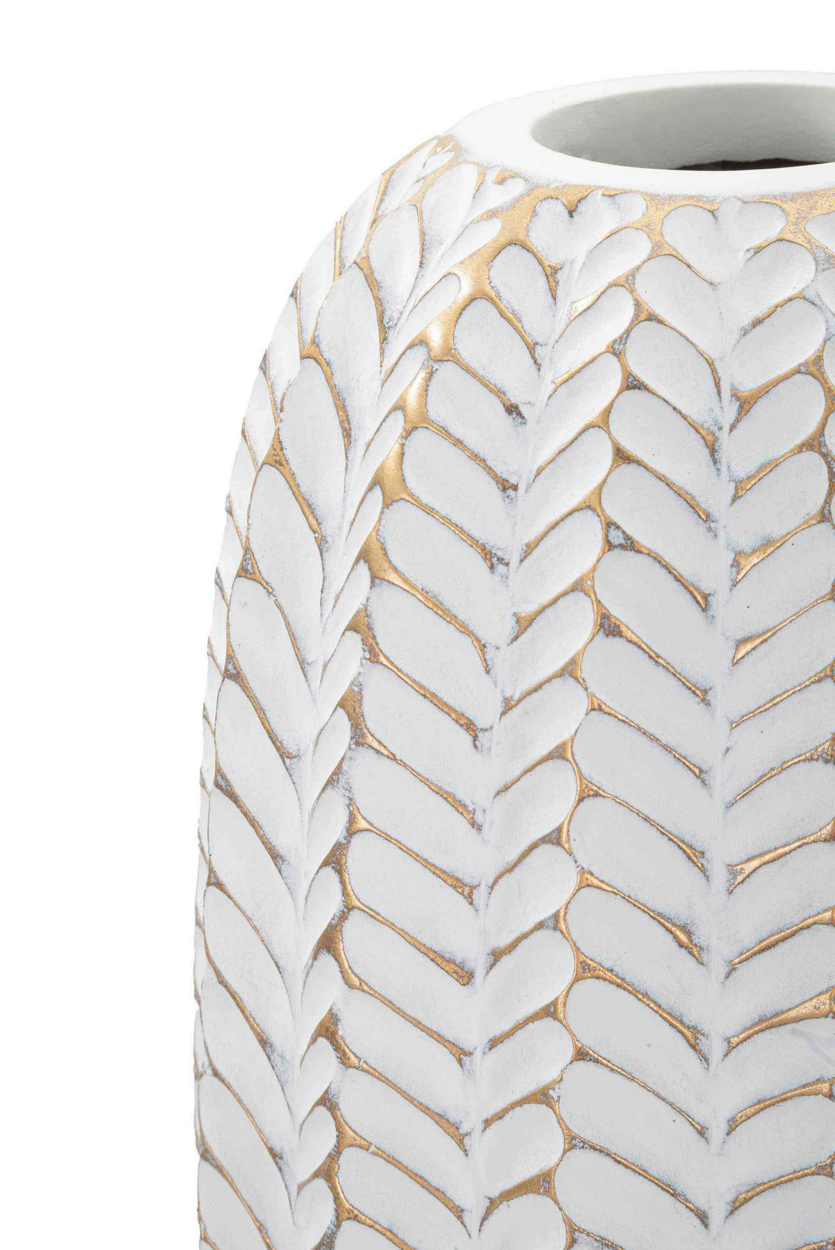 Vase Resina Leaf  - Goldfarben/Weiß, Basics, Kunststoff (20/67/20  cm)