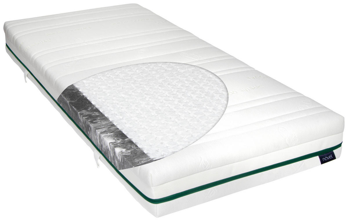 TASCHENFEDERKERNMATRATZE Emotion S60 Hybrid 90/200 cm Höhe ca. 21 cm 7 -Zonen - Weiß, Basics, Textil (90/200cm) - Novel