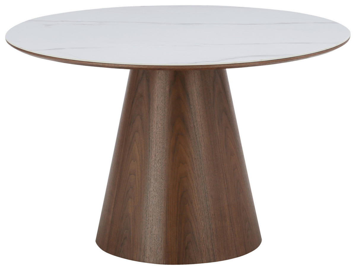 ESSTISCH in Holz, Keramik, Holzwerkstoff 120/120/75 cm  - Walnussfarben/Weiß, MODERN, Holz/Keramik (120/120/75cm) - MID.YOU