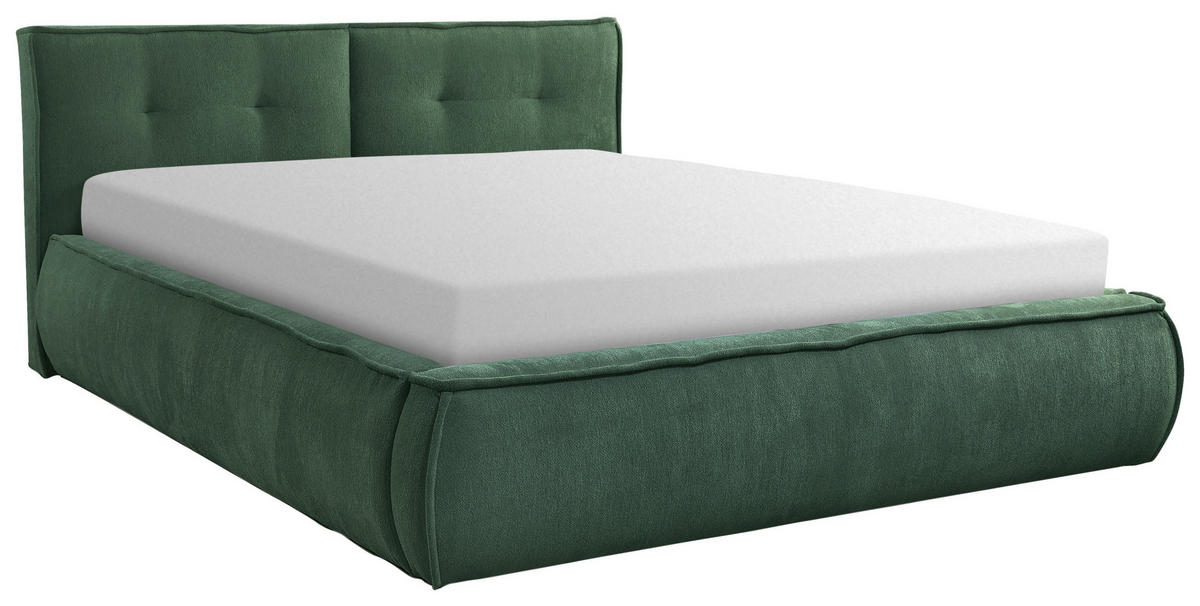 TAPECIRANI KREVET   180/200 cm   zelena  - zelena/prirodne boje, Lifestyle, drvni materijal/metal (180/200cm) - Livetastic