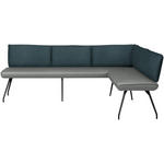ECKBANK 225/165 cm  in Graublau  - Graublau/Schwarz, Design, Textil/Metall (225/165cm) - Moderano