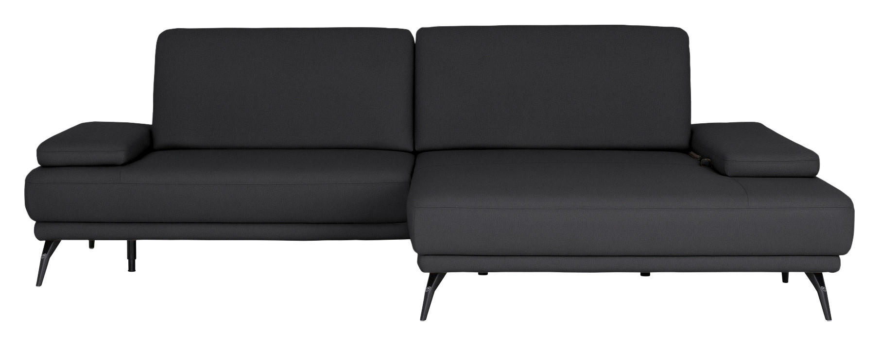 ECKSOFA JOOP! STUDIO in Echtleder Anthrazit  301/180 cm  - Anthrazit/Schwarz, KONVENTIONELL, Leder/Metall (301/180cm) - Joop!