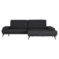 ECKSOFA Echtleder Anthrazit  - Anthrazit/Schwarz, Konventionell, Leder/Metall (301/180cm) - Joop!