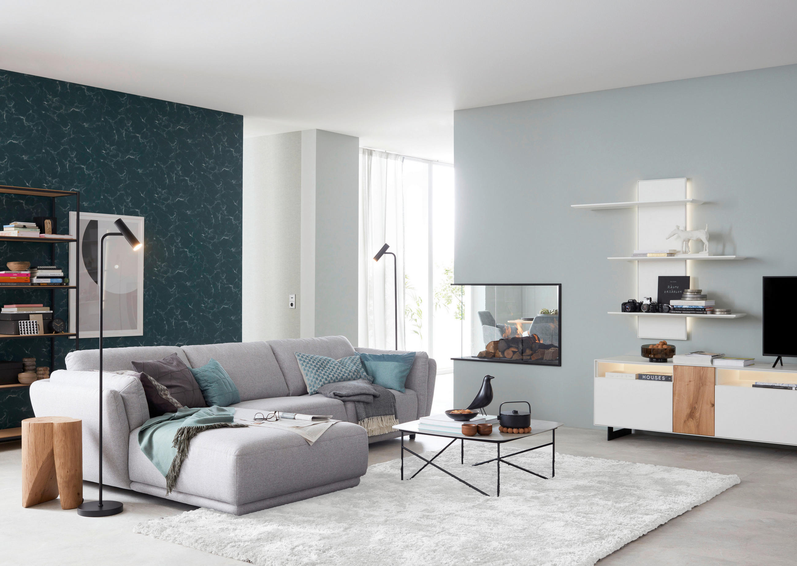 Thumbnail - Schöner Wohnen Hochflorteppich Heaven, Weiß, Textil, Uni, rechteckig, 160x230 cm, für Fußbodenheizung geeignet, in versc...