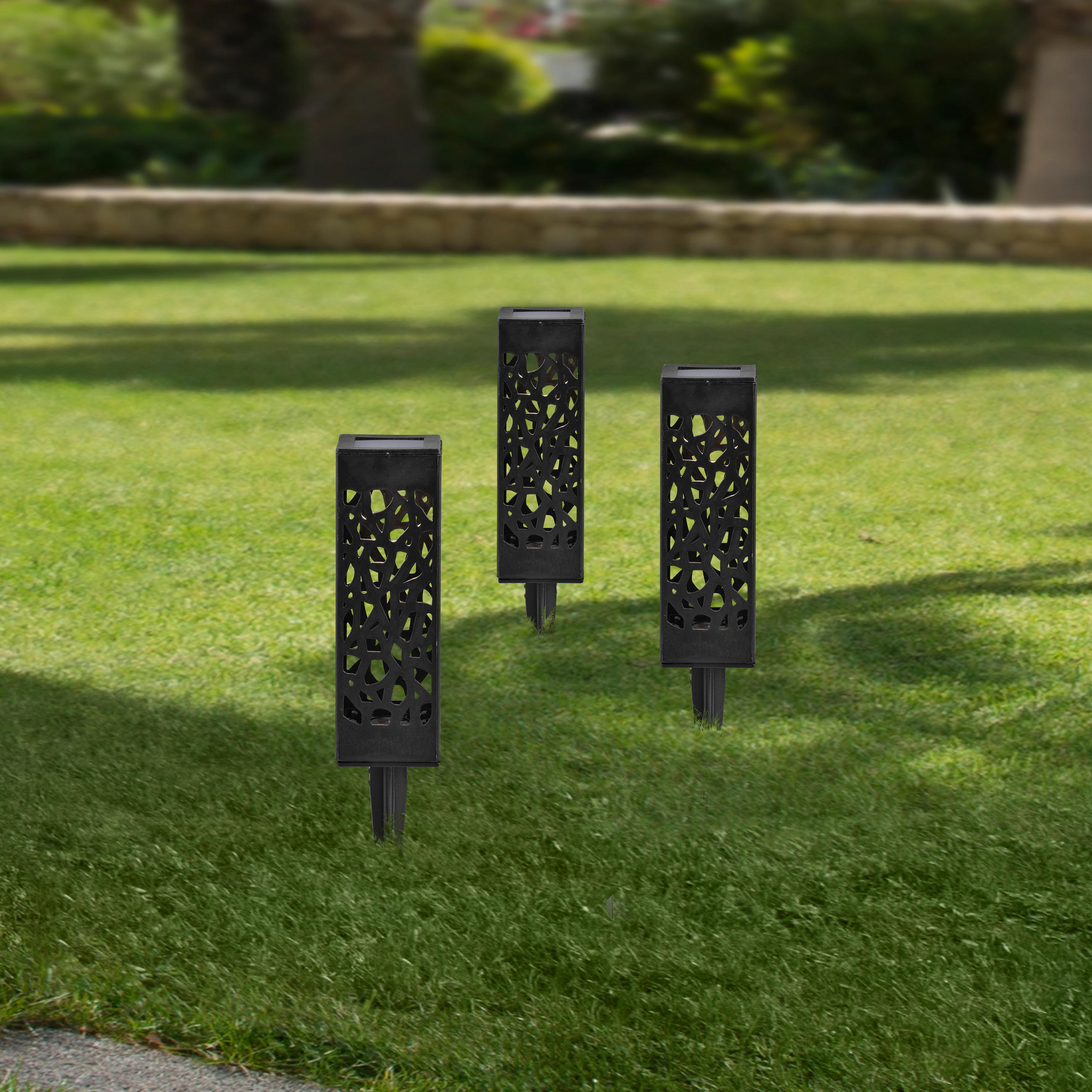 SADA SOLÁRNÍCH SVÍTIDEL, 6/28,5 cm - černá, Lifestyle, plast (6/28,5cm) - Ambia Garden