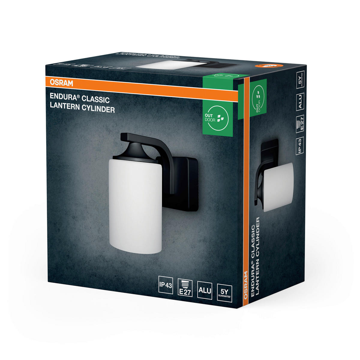 AUßENLEUCHTE 21/11,8/21,2 cm   - Schwarz, Basics, Glas/Metall (21/11,8/21,2cm) - Osram