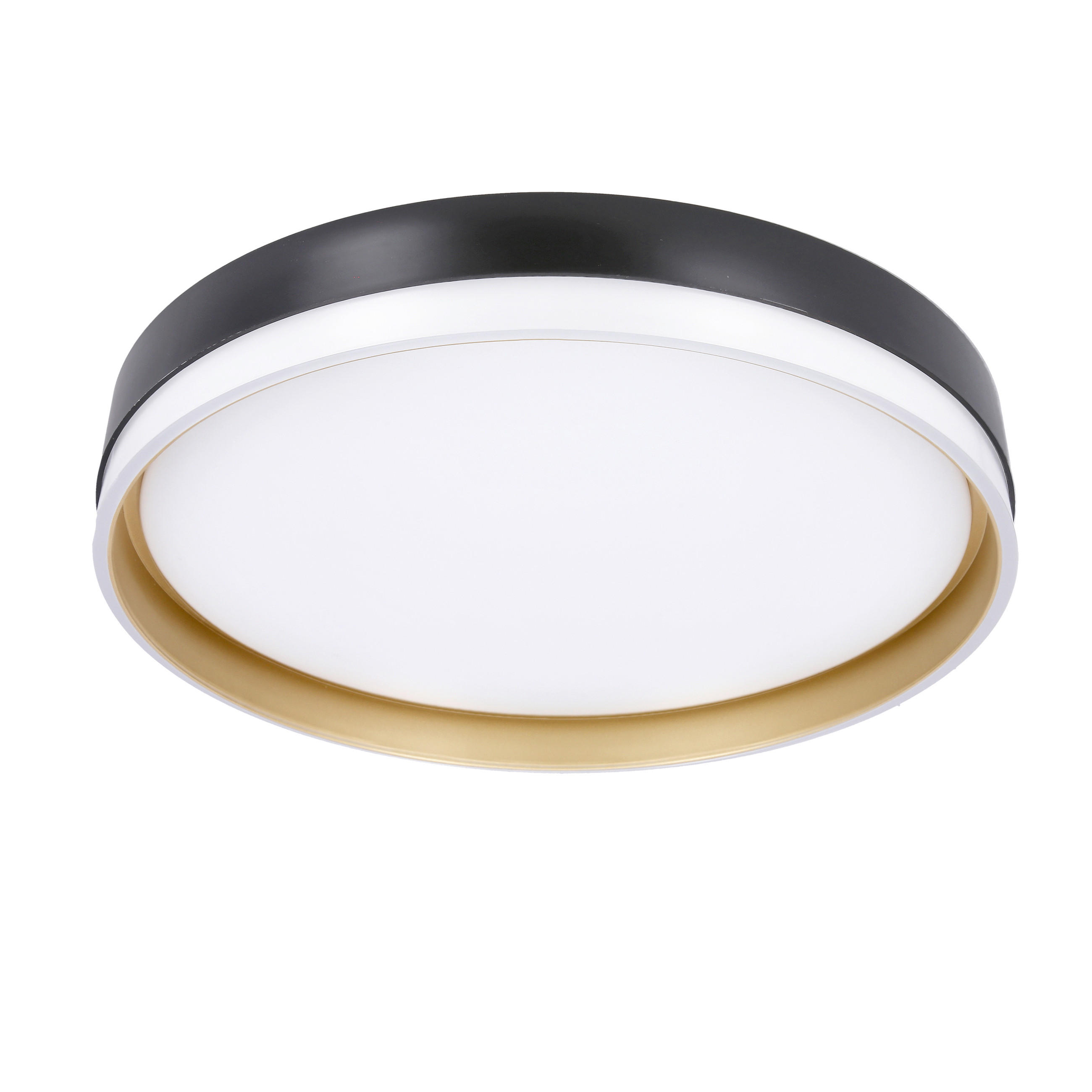 LED-DECKENLEUCHTE 38/38/7.5 cm   - Goldfarben/Schwarz, KONVENTIONELL, Kunststoff/Metall (38/38/7.5cm)