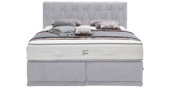 BOXSPRINGBETT 180/200 cm  in Hellgrau  - Hellgrau, KONVENTIONELL, Textil (180/200cm) - Ambiente