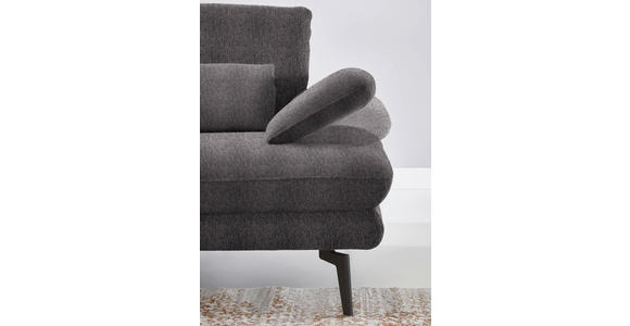 ECKSOFA in Chenille Anthrazit 180/310 cm - Anthrazit/Schwarz, Design, Textil/Metall (180/310cm) - Dieter Knoll