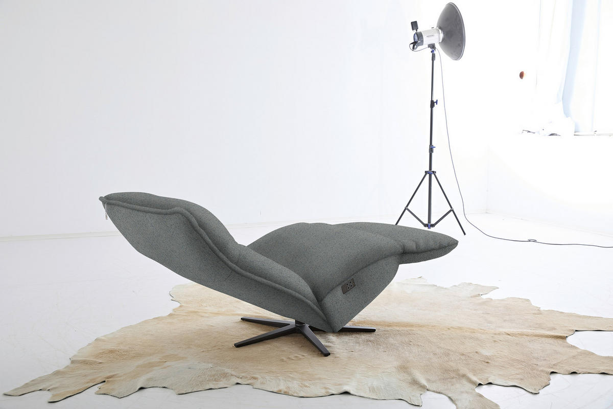 RELAXSESSEL in Textil Dunkelgrau  - Dunkelgrau/Schwarz, Modern, Textil/Metall (90/106/96cm) - Chilliano