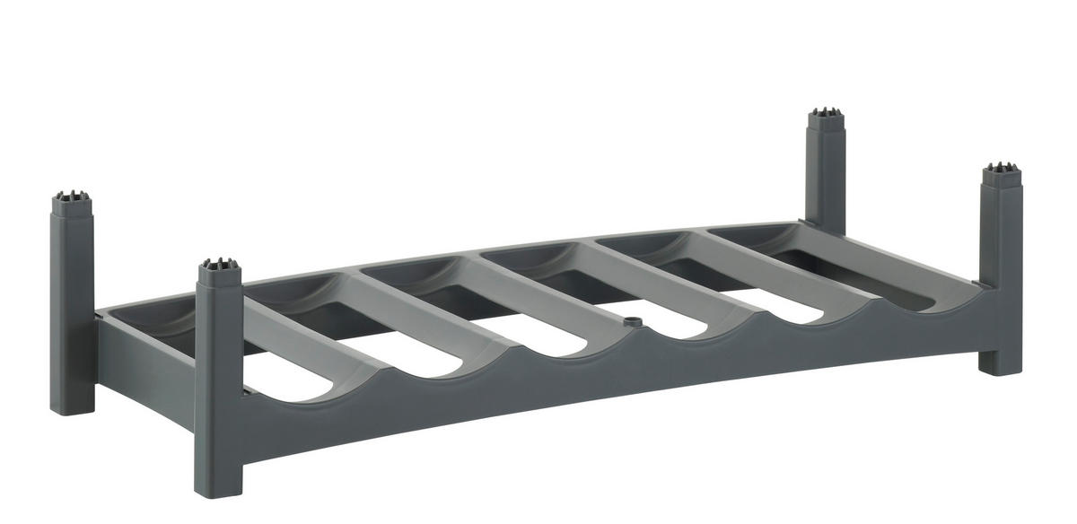 REGÁL NA FĽAŠE - sivá, Basics, plast (60/22/14cm) - Rotho