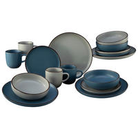 KOMBINOVANÝ SERVIS, 16-dielne, kamenina - modrá/béžová, Basics, keramika (29,5/28,5/28cm) - Creatable