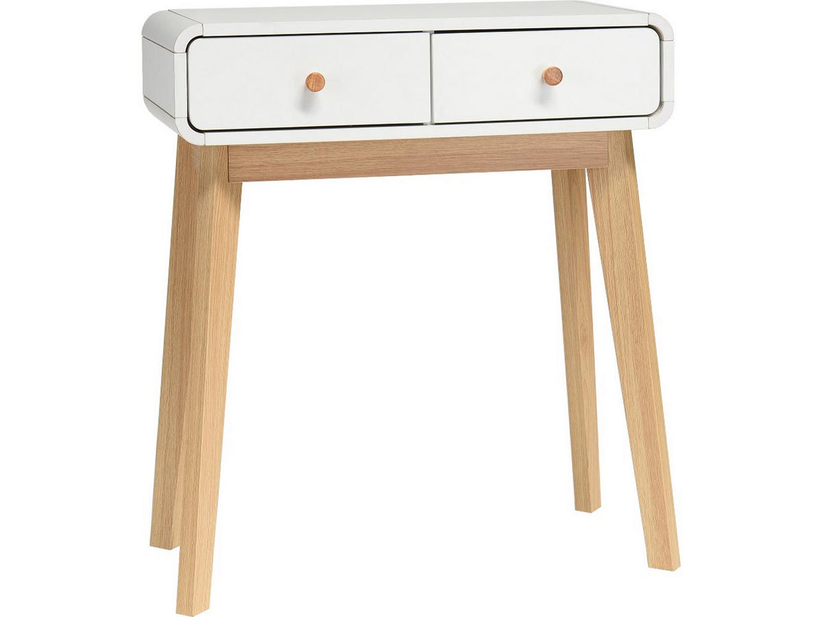 KONSOLENTISCH Weiß  - Weiß/Naturfarben, Design, Holz/Holzwerkstoff (65/30/76cm) - MID.YOU
