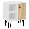 NACHTTISCH 50/63/35 cm  in Weiss, Eichefarben  - Weiss/Eichefarben, Design, Holzwerkstoff (50/63/35cm) - MID.YOU