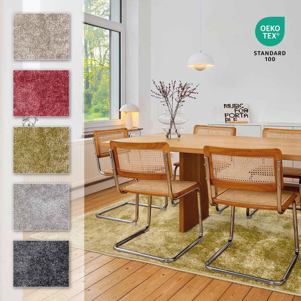 WEBTEPPICH 80/150 cm Stevie Salbeigrün rechteckig  - Salbeigrün, Basics, Kunststoff (80/150cm) - Astra