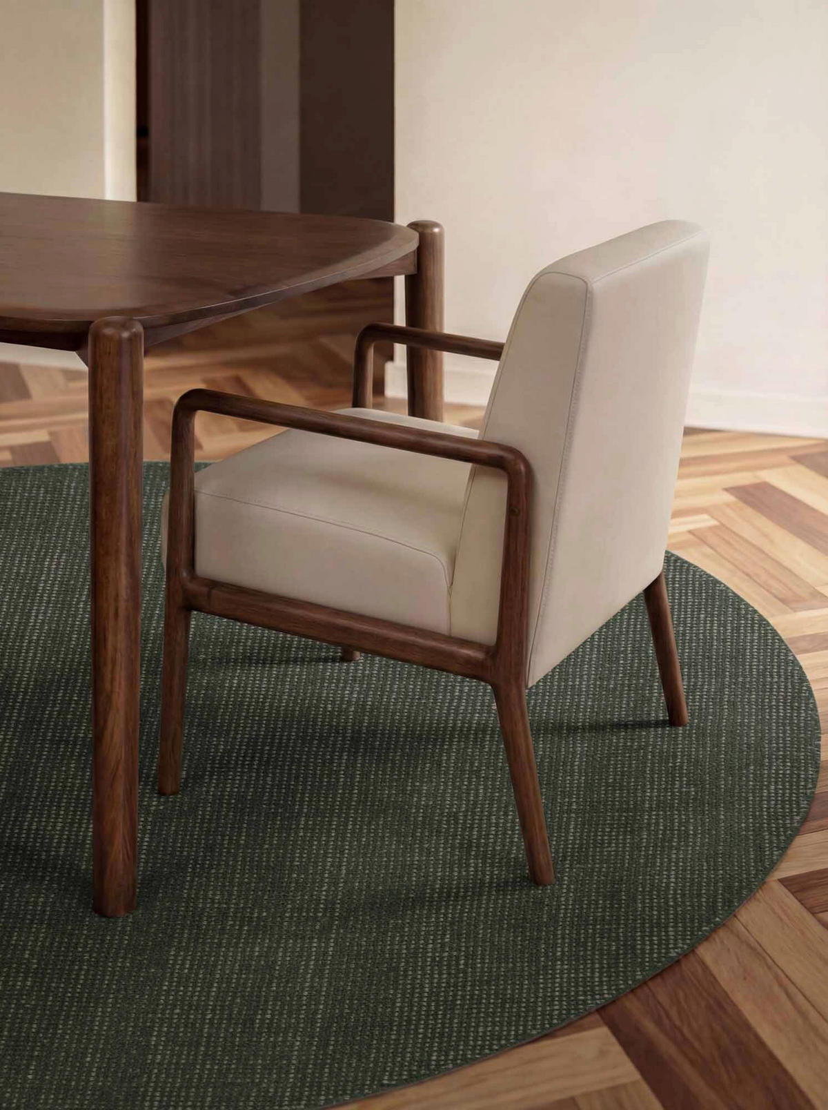 WOLLTEPPICH 200 cm Greenwich Dunkelgrün rund  - Dunkelgrün, Basics, Textil (200cm) - Ted Baker