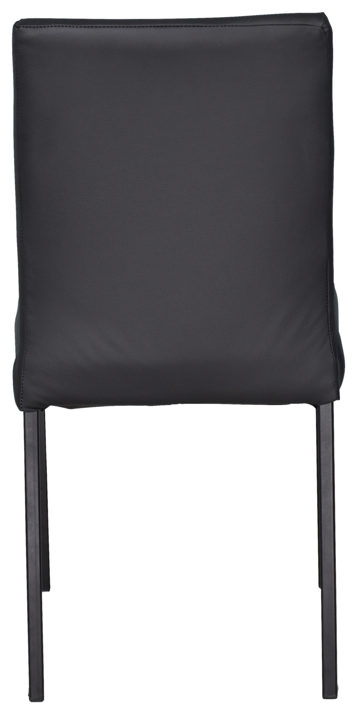 STUHL  in Stahl Echtleder  - Schwarz, Konventionell, Leder/Metall (45/89/44cm)