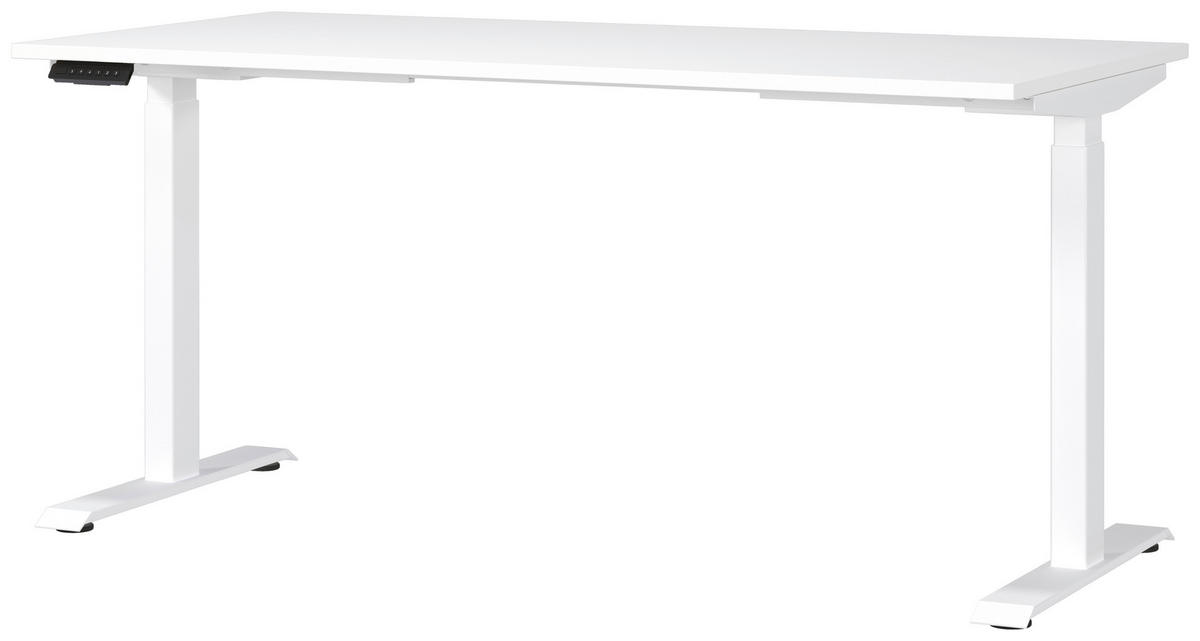 PÍSACÍ STÔL, biela, 160/80/72-118 cm - biela, Modern, kov/kompozitné drevo (160/80/72-118cm) - Novel