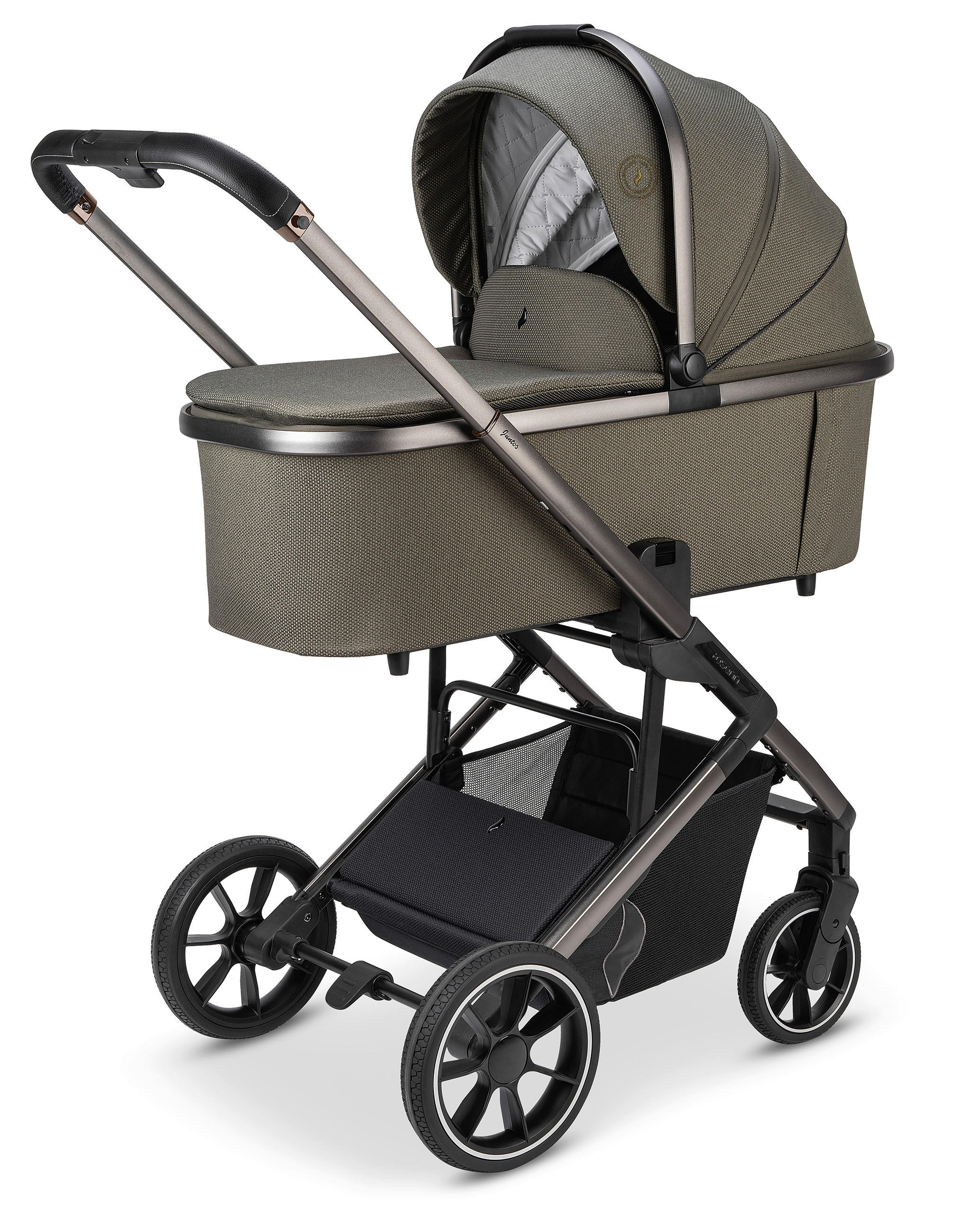 KOMBIKINDERWAGEN  Juntos  Teak  - Olivgrün, Basics (84/97,5/53,5cm) - Osann