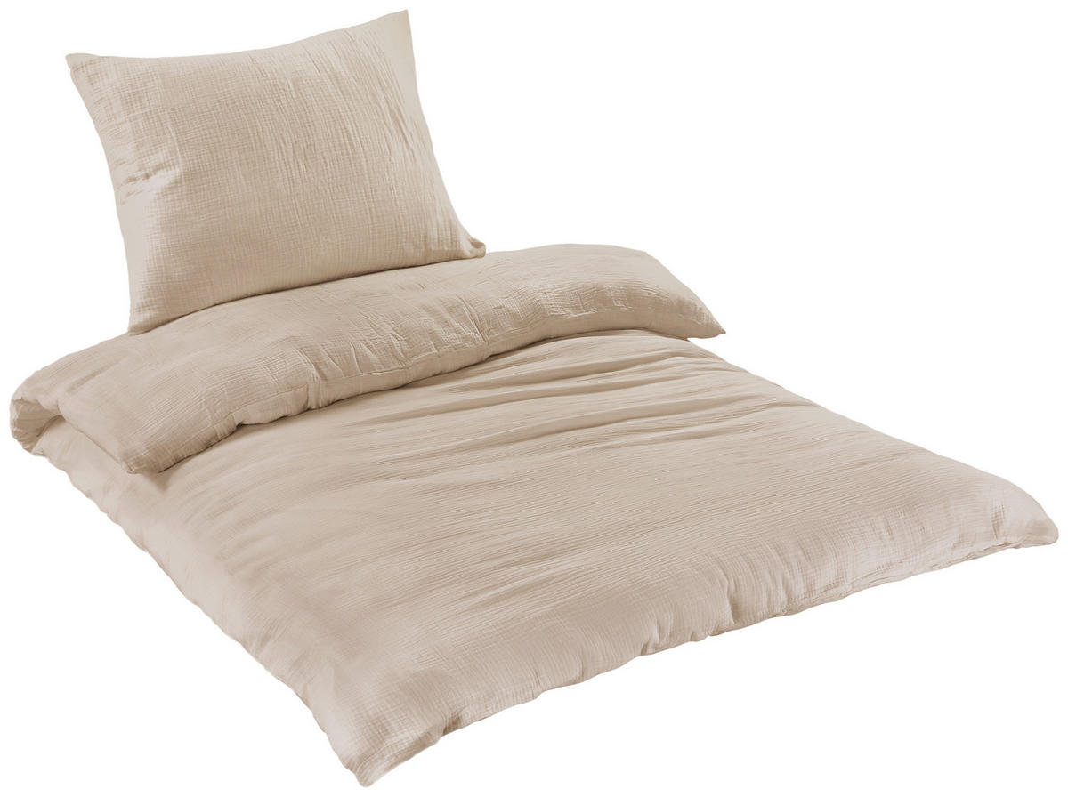 BETTWÄSCHE Musselin, Renforcé 140/200 cm  - Beige, Basics, Textil (140/200cm) - Novel